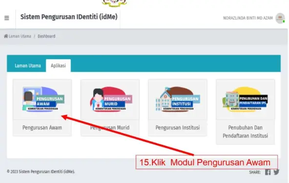 Klik Modul Pengurusan Awam