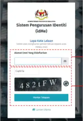 Masukkan alamat-e-mel yang telah didaftarkan