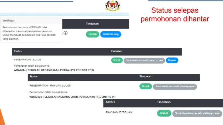 Paparan status