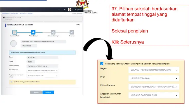 Selepas selesai klik Seterusnya